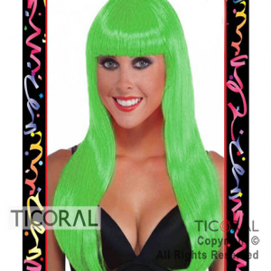 PELUCA CORTE EN CAPAS CASI LACIA VERDE x 1 PS